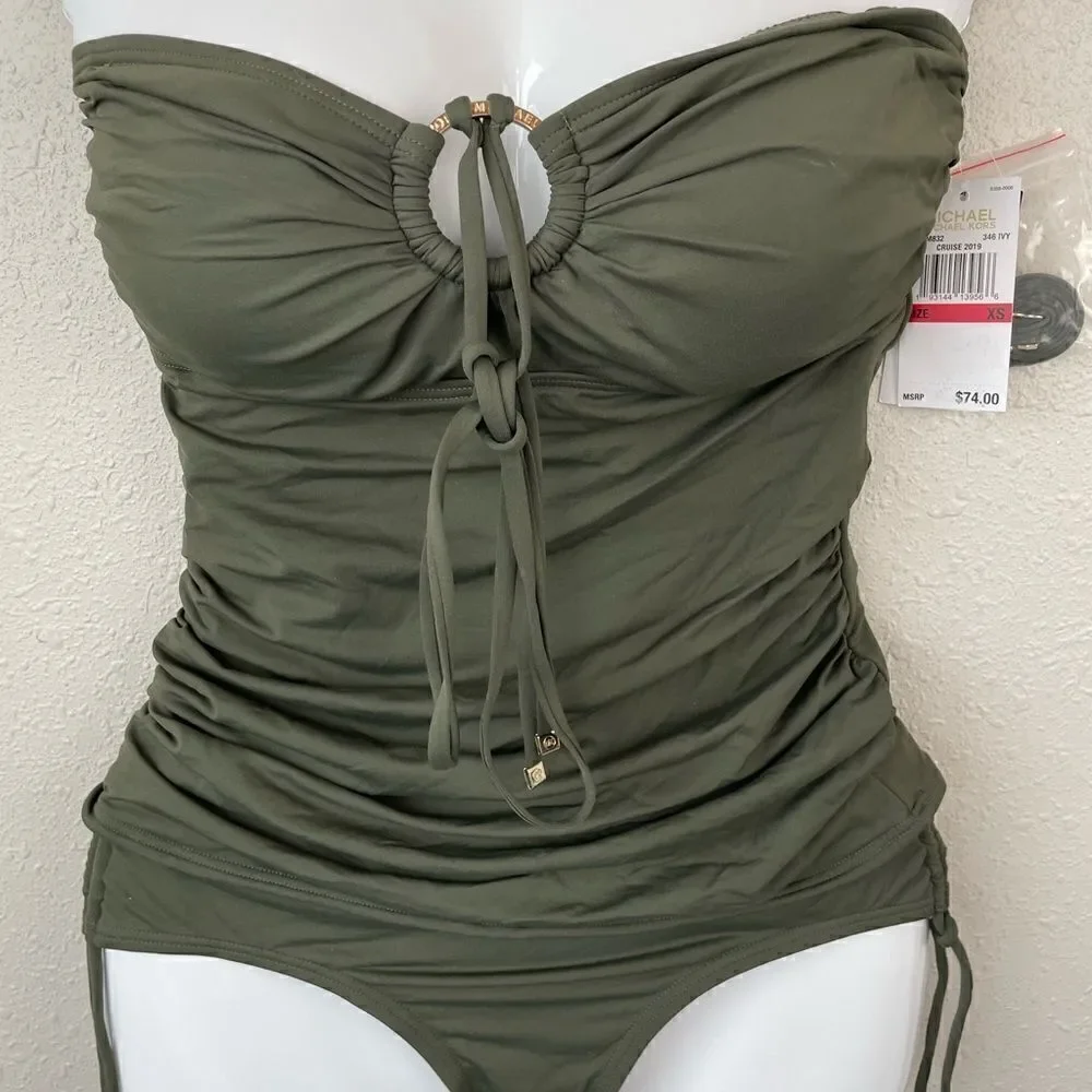 NWT MICHAEL Michael Kors Matching Tankini And Bottoms Sizes XS or S - Picture 2 of 5